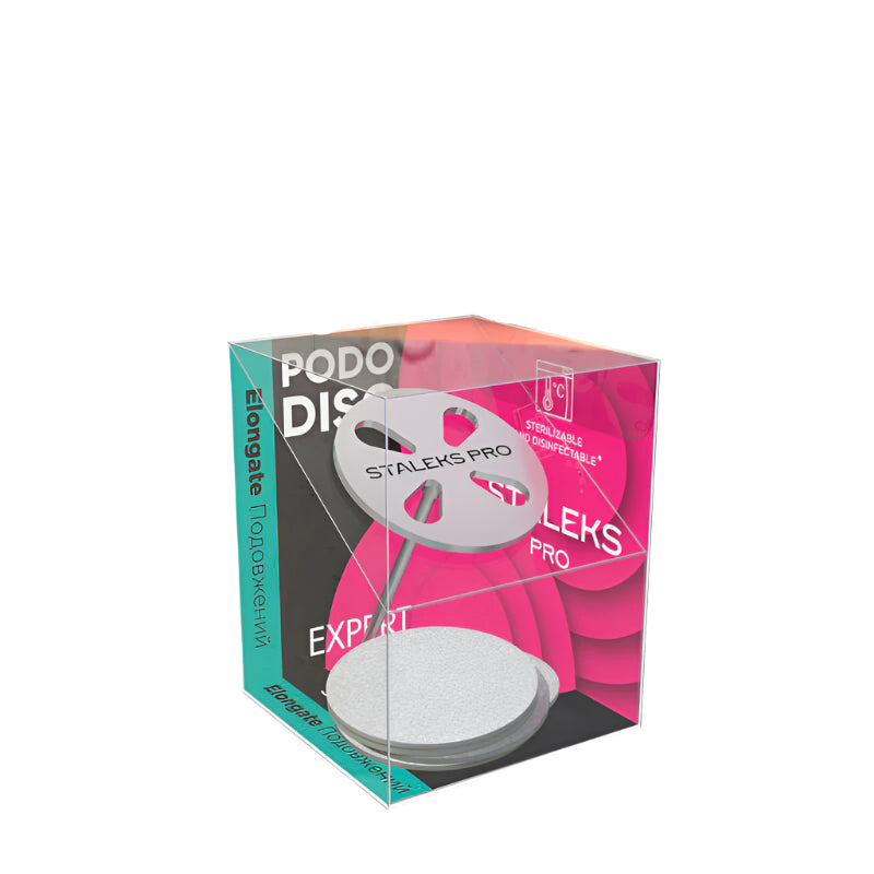 Staleks Elongated pedicure disc PODODISC L EXPERT and set of disposable files 180 grit 5 pcs (10 mm) - yofinity