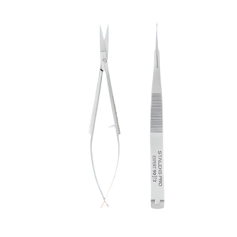 Staleks Professional micro scissors for eyebrows modeling EXPERT 90 TYPE 2 - yofinity
