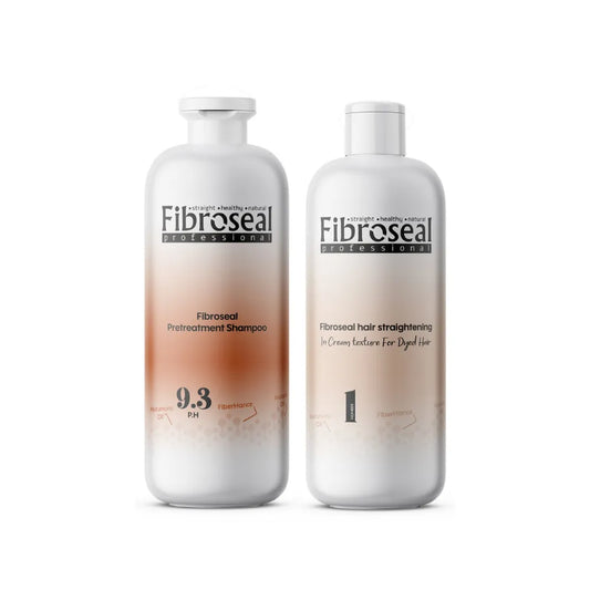 החלקה לשיער צבוע 1000 מ"ל + שמפו פותח 1000 מ"ל - Fibroseal - yofinity