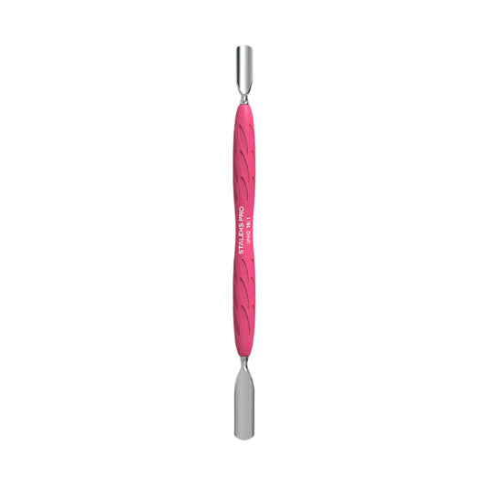 Staleks Manicure pusher Gummy with silicone handle UNIQ 10 TYPE 1 (rounded wide and rounded narrow pusher) - yofinity