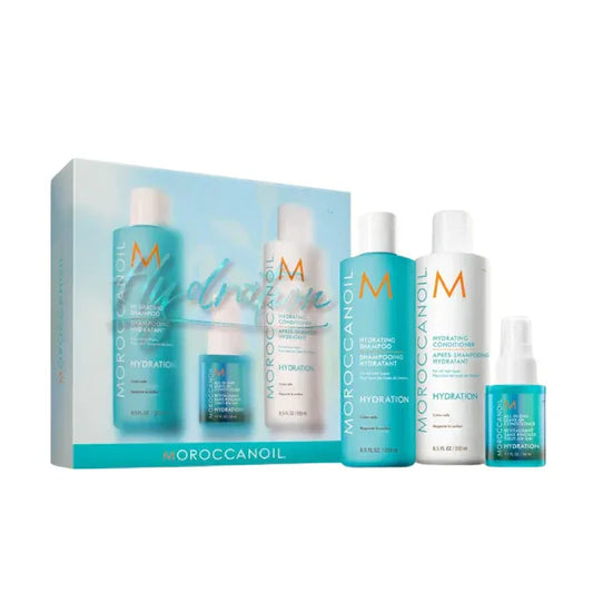 מרוקן אויל Moroccanoil ערכת אביב ללחות והזנת השיער (מרכך ללא שטיפה מתנה) - yofinity