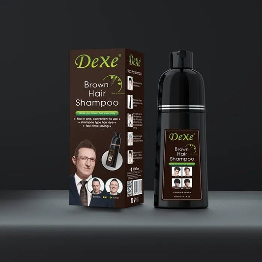 שמפו צובע DeXe - צבע חום - לגברים ונשים 400 מ"ל - yofinity