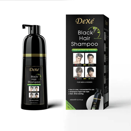 שמפו צובע DeXe - צבע שחור - לגברים ונשים 400 מ"ל - yofinity