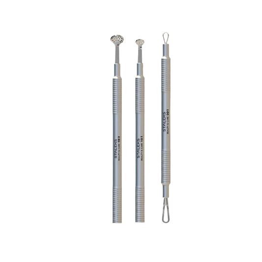 Staleks Cosmetology toolset “Clean Skin” BEAUTY & CARE 30 (Uno spoon, round tool with 19 holes and double-ended loop) - yofinity