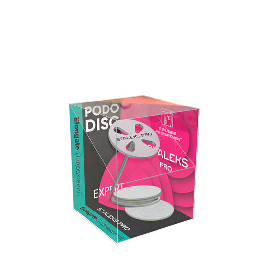 Staleks Elongated pedicure disc PODODISC M EXPERT and set of disposable files 180 grit 5 pcs (10 mm) - yofinity