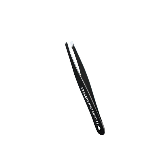 Staleks Eyebrow tweezers black EXPERT 11 TYPE 4b (narrow beveled) - yofinity