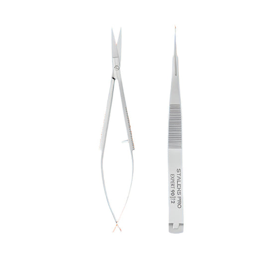Staleks Professional micro scissors for eyebrows modeling EXPERT 90 TYPE 2 - yofinity